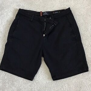 Classic Black Men's Flat Front Shorts